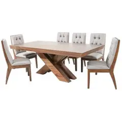 MOBILIARI - Juego De Comedor 6 Sillas Clement Perla