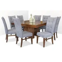 DMUEBLES - Juego De Comedor 8 Sillas Caine Gris