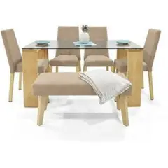 MOBILIARI - Juego De Comedor 4 Sillas + Banqueta Arazzo Ii Beige