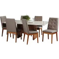 MOBILIARI - Juego De Comedor 6 Sillas Destiny Plomo