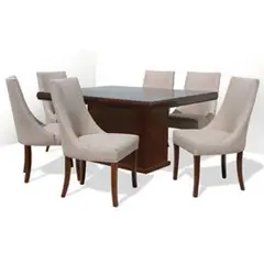 DMUEBLES - Juego De Comedor 6 Sillas Sussex Nogal