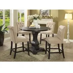 DMUEBLES - Juego De Comedor 4 Sillas Asia Beige.