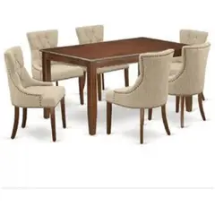 MOBILIARI - Juego De Comedor 6 Sillas Sofia Capitone Marfil