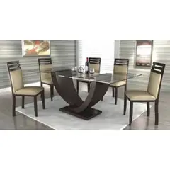 MOBILIARI - Juego De Comedor 6 Sillas Ortiz Beige