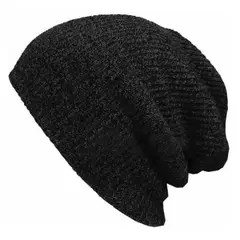 KAST PE - Beanie Clásico Jaspeado Negro con Gris oscuro Unisex