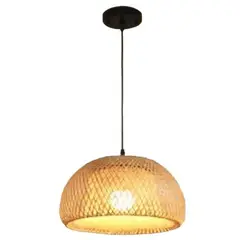 GENERICO - Lámpara colgante bambú marron luz decorativo