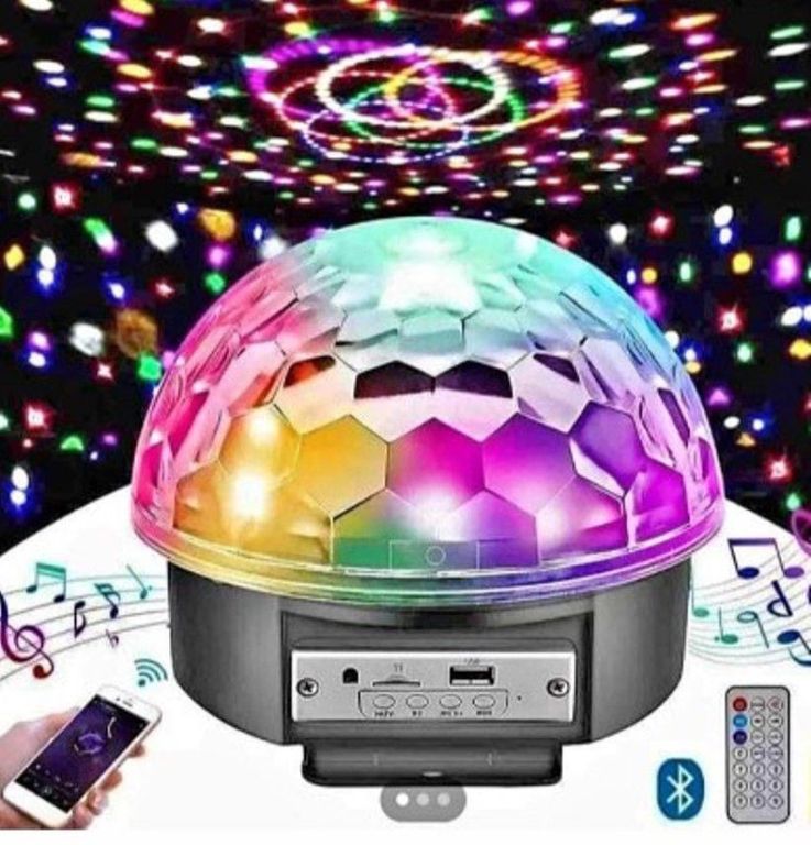 Bola parlante mp3 luces disco sicodélicas usb control remoto grande