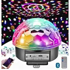 GENERICO - Bola parlante mp3 luces disco sicodélicas usb control remoto grande