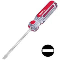 PRETUL - Desarmador Plano 1/4" x 6" Mango PVC 21462 - Rojo
