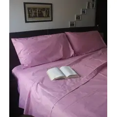 SUIT THE BED - Set de Sábanas 100% Algodón Pima - 216 hilos - 2 Plazas - Palo Rosa
