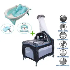 EBABY - Cuna Corral Mecedora SALLY 716 + Tina Plegable