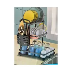 GRETAIL - Organizador Escurridor De Platos De Cocina Estante 3 Niveles Negro