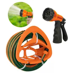 TRUPER - Combo manguera de riego 15m, porta manguera y pistola de riego
