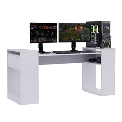 MOVENDA - Escritorio Gamer NR 04 180cm Full Blanco