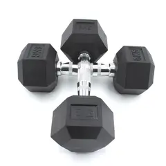 XTREME SPORT - Mancuernas Hexagonales 5 kg Pesas de Goma x2