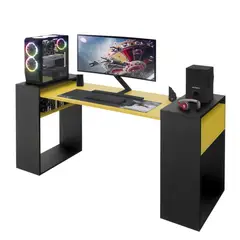 MOVENDA - Escritorio Gamer NR 04 180cm Negro con Amarillo