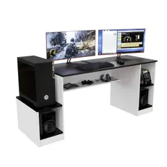 MOVENDA - Escritorio Gamer NR 05 180cm Negro con Blanco