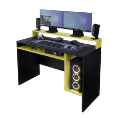 MOVENDA - Escritorio Gamer NR 07 120cm Negro con Amarillo