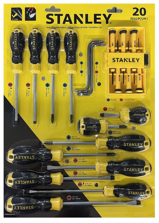 JUEGO DESARMADOR 20 PIEZAS CUSHION GRIP 60-220