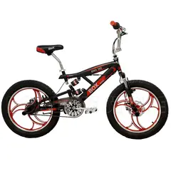 BOX BIKE - Bicicleta BMX con Suspensiones Aro 20 - Negro con Rojo
