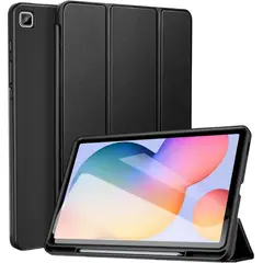 GENERICO - Funda Flip Para Galaxy Tab S6 Lite 10.4 P613 P610 Con Portalápiz Negro