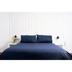 COBITEX HOME - Funda De Plumón Cobitex Azul Marino 2 Plazas 100% Algodón
