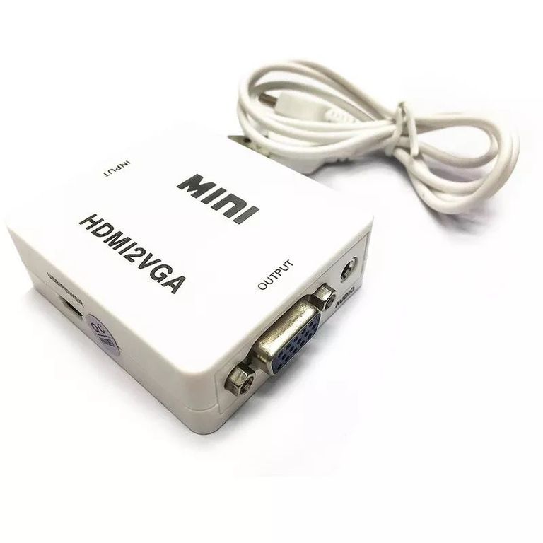 Convertidor HDMI a VGA + Conversor Audio, Mini Adaptador