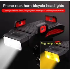 GENERICO - LUZ BICICLETA 4 en 1 LUZ MOVIBLE Recargable celular Verde