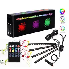 GENERICO - Luz LED Interior para Carro Auto con Sensor Musical Luces deco