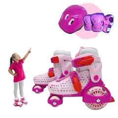 XTREME SPORT - Patines Niña Kids Graduable Kit de Protección 26 al 29