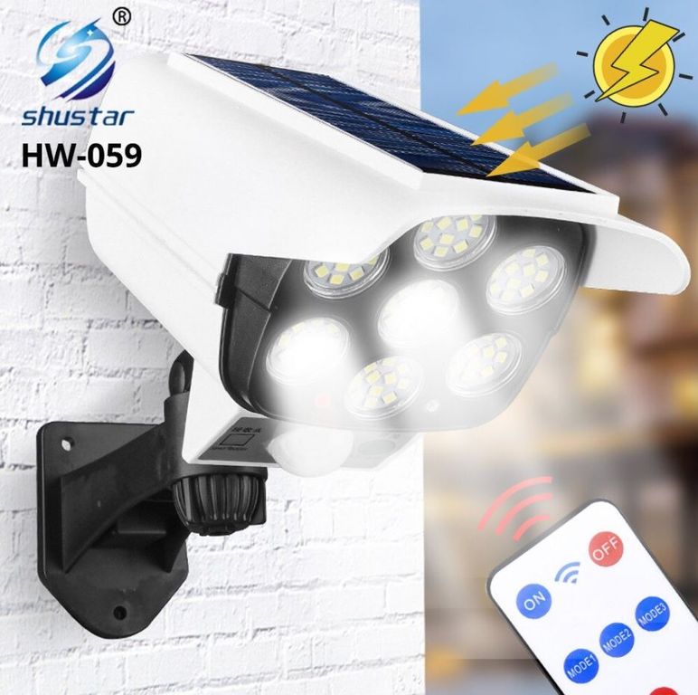 Reflector LED Solar Luz LED foco lampara sensor de movimiento 77 LED-