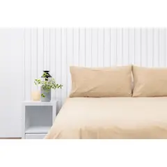 COBITEX HOME - Fundas De Almohada Lisas Arenita King 100 Algodón