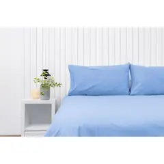 COBITEX HOME - Fundas De Almohada Lisas Azul Cielo Queen 100 Algodón
