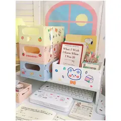 GENERICO - Caja plegable apilable kawaii organizador para escritorio mesa