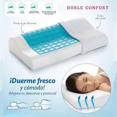 GENERICO - Almohada ortopedica memory foam con gel doble confort fresh