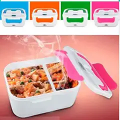 GENERICO - Lonchera electrica portatil calentador de comida azul naranja y rosa