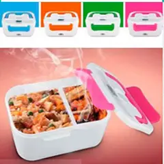 GENERICO - Lonchera electrica portatil calentador de comida azul naranja y rosa