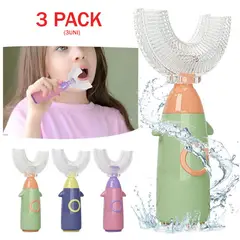 GENERICO - 3Cepillo de silicona limpieza 360 para niños en forma de u