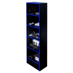 MOVENDA - Estante Gamer NR 01 177x52cm Negro/ Azul