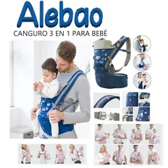 GENERICO - Canguro ergonómico 3 en 1 ballena azul