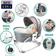 BABY WORLD - Silla mecedora portátil multifuncional 6 en1azul