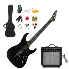 GENERICO - KIT DE GUITARRA ELECTRICA NEGRA CON AMPLIFICADOR
