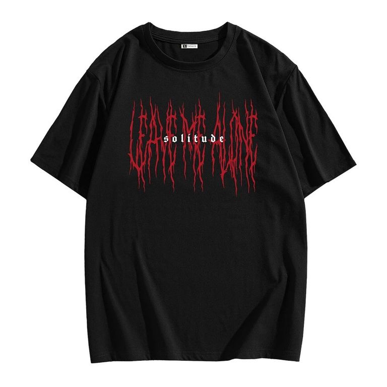 Polo Hombre Negro Camiseta estampado solitude