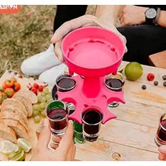 GENERICO - Dispensador shots de tragos + 6 vasitos de acrilico de calidad