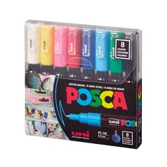 POSCA - Pack PC-1M 8C Básico Nueva Presentación X8