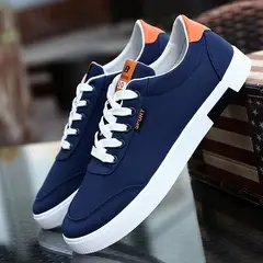 VATYERTY - Zapatillas para hombre transpirable bien de ocio y lona - azul marino