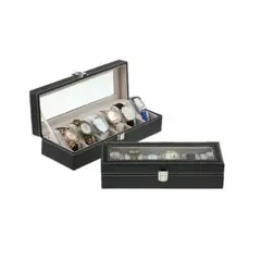 GENERICO - Porta Relojes Elegante 6 Unidades Estuche De Lujo Unisex