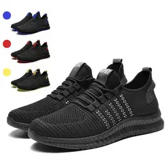 VATYERTY - Tenis de running para hombre malla transpirable deportivos-blanco