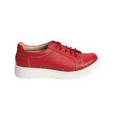 ESTODAS - Zapatilla de Cuero para Mujer Sneaker 2C Rojo Minifloater