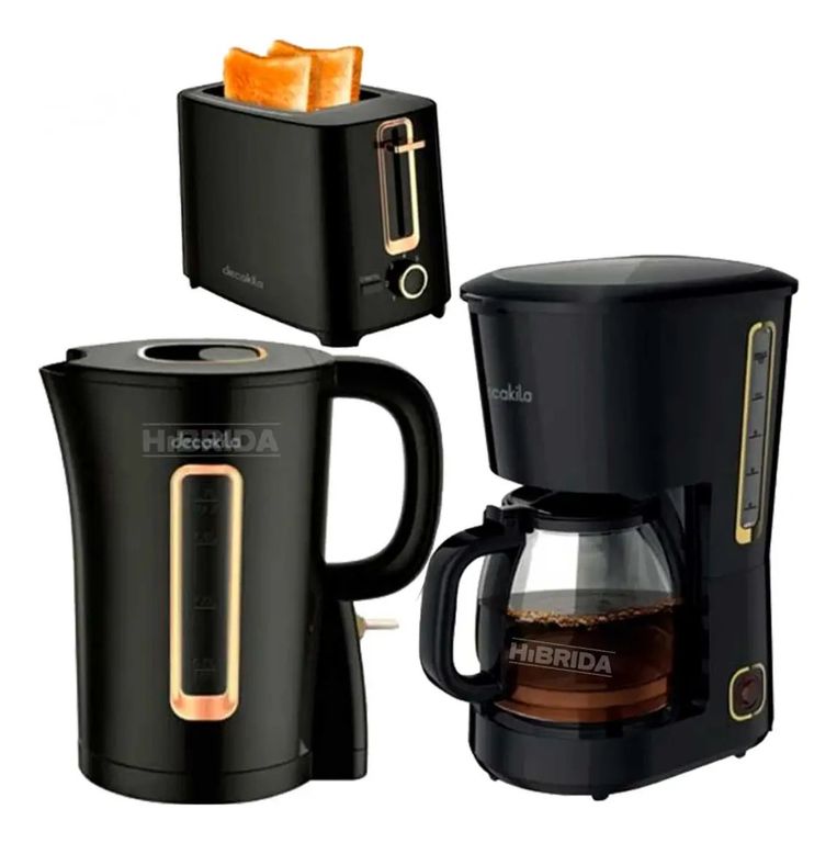 SET DE CAFETERA HERVIDORA ELÉCTRICA Y TOSTADORA JUEGO 3 PCS